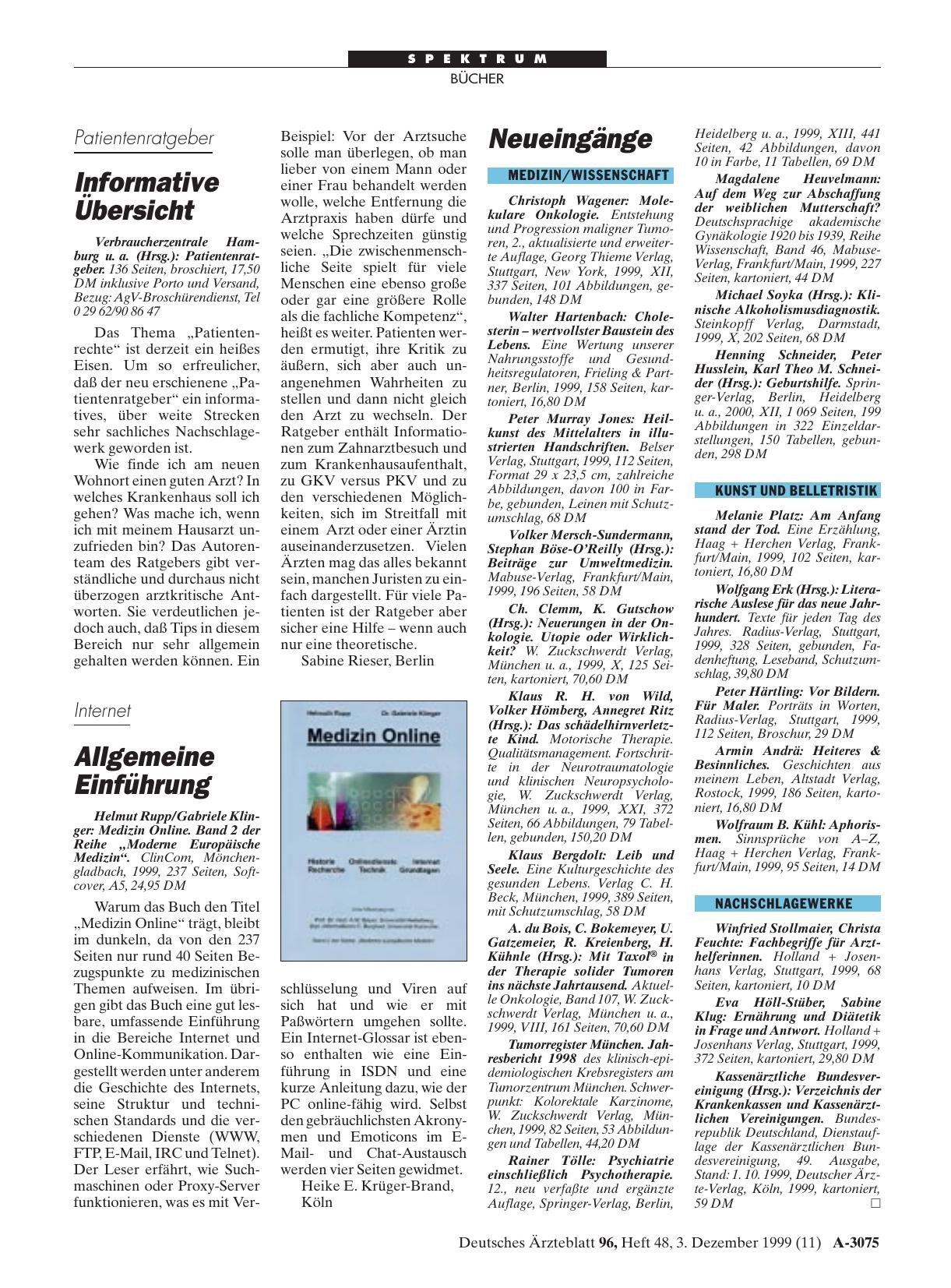 Vorschauseite 1: Medizin Online
