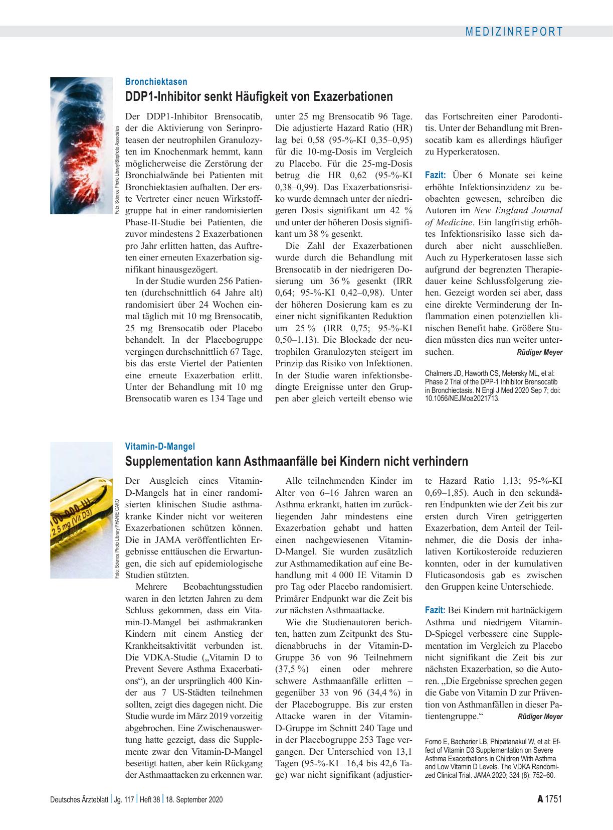 Vorschauseite 1: Bronchiektasen: DDP1-Inhibitor senkt Häufigkeit von Exazerbationen