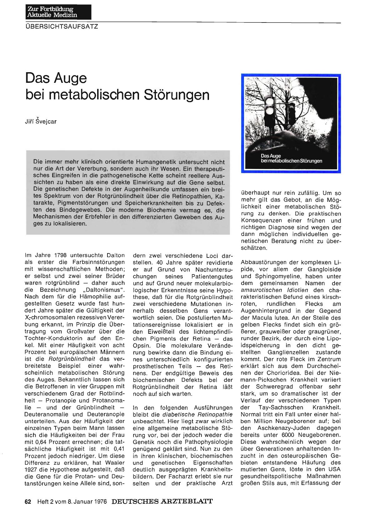 Vorschauseite 1: Das Auge bei metabolischen Störungen