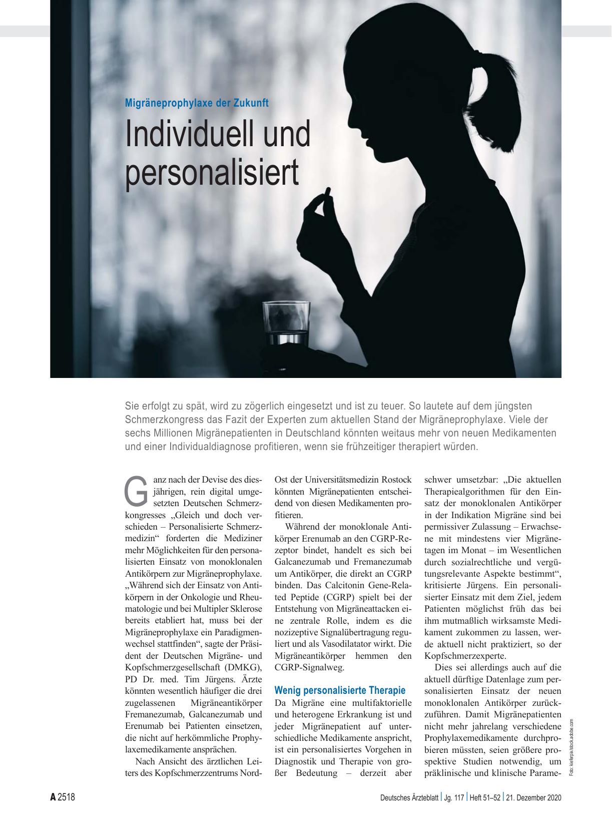 Vorschauseite 1: Migräneprophylaxe der Zukunft: Individuell und personalisiert