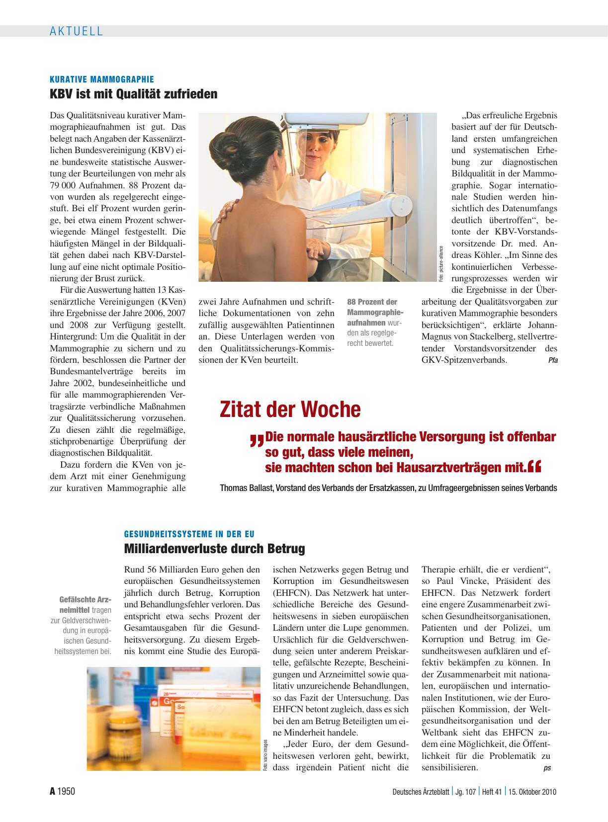 Vorschauseite 1: Gesundheitssysteme in der EU: Milliardenverluste durch Betrug