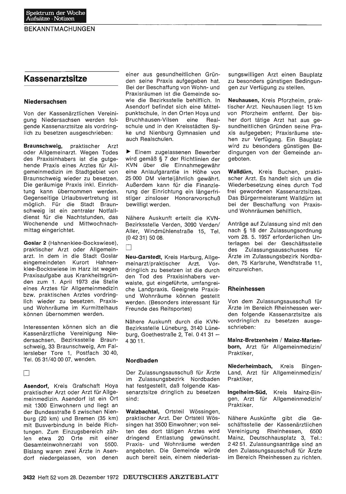 Vorschauseite 1: Kassenarztsitze