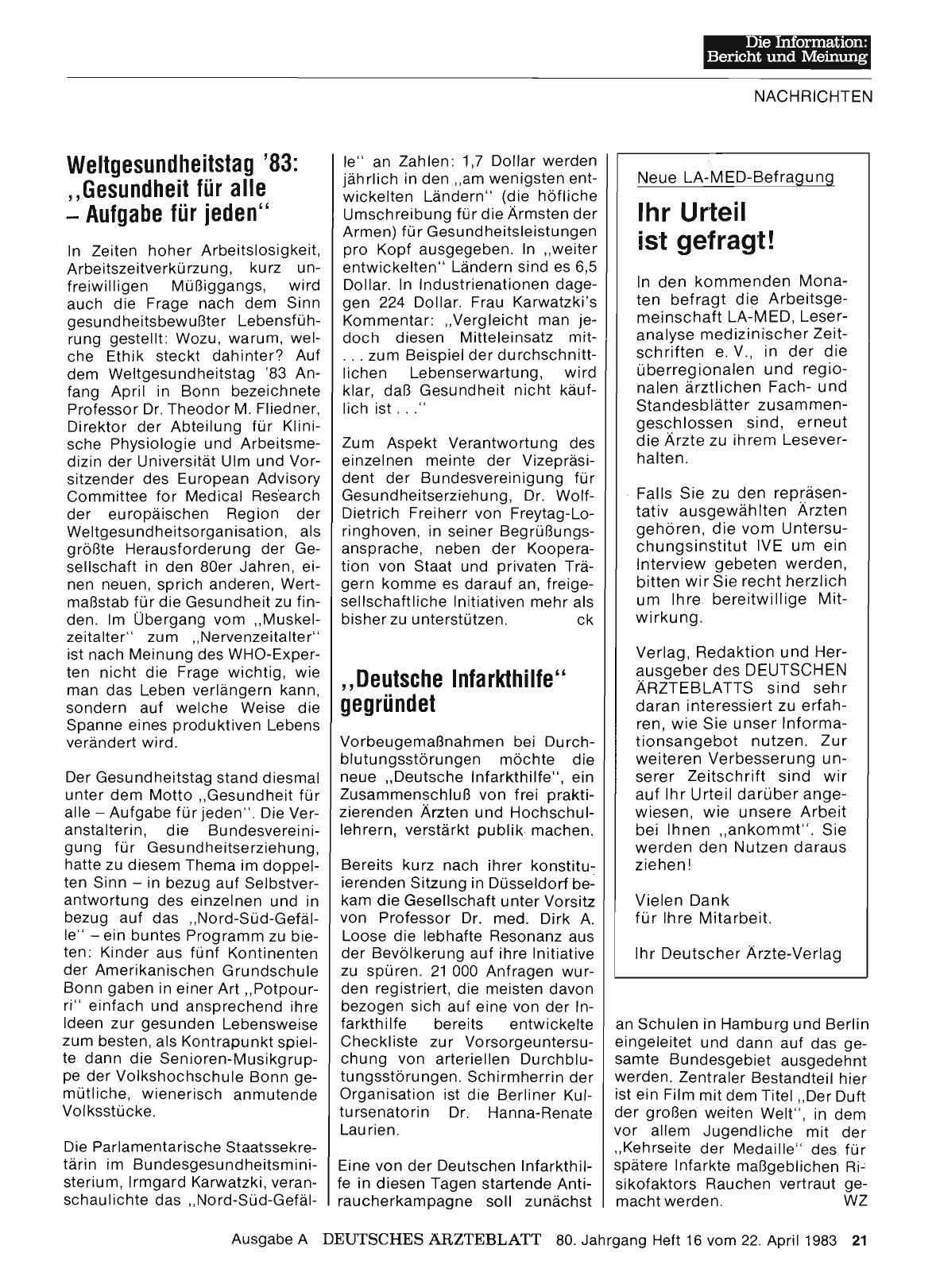 Vorschauseite 1: „Deutsche Infarldhilfe“ gegründet