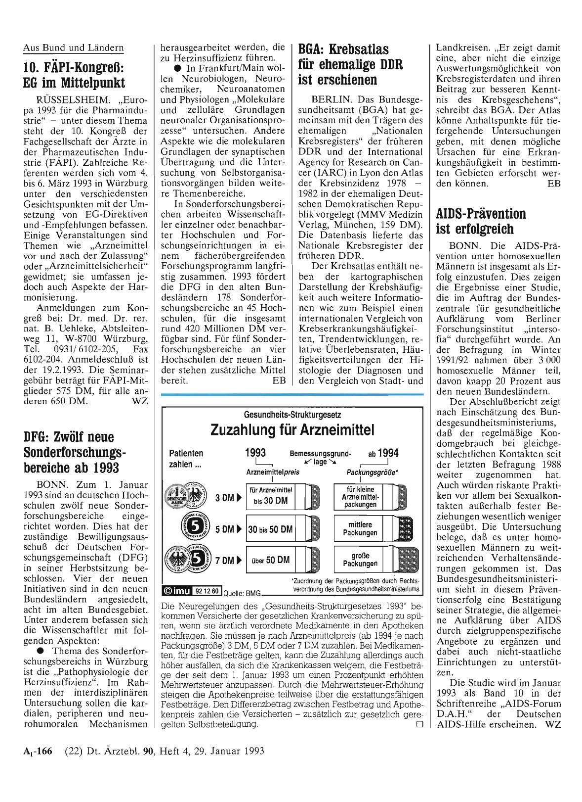 Vorschauseite 1: DFG: Zwölf neue Sonderforschungsbereiche ab 1993