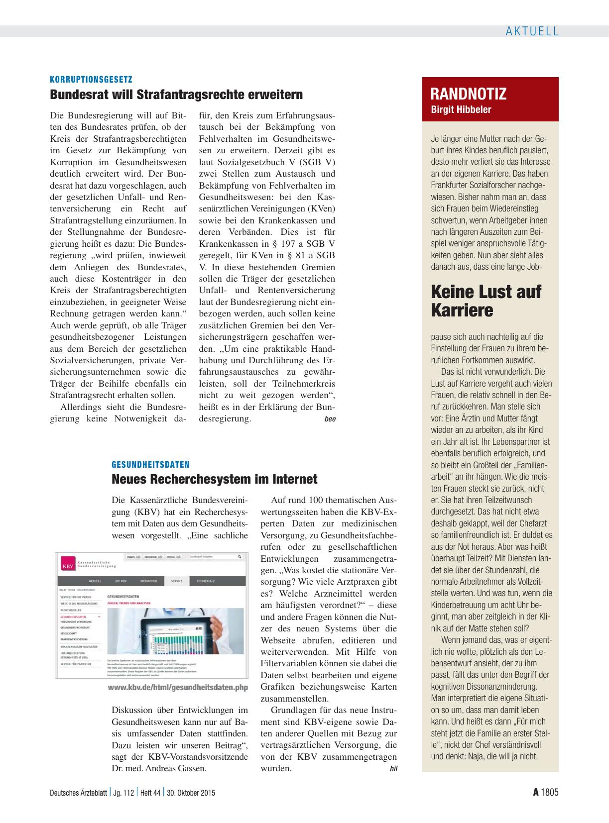 Vorschauseite 1: Gesundheitsdaten: Neues Recherchesystem im Internet