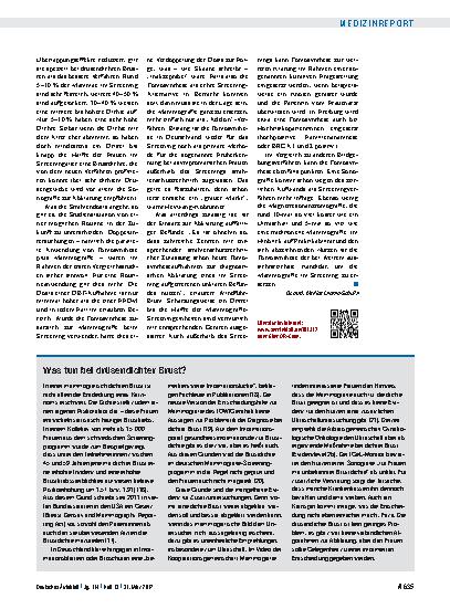 Vorschauseite 3: Brustkrebsscreening: Tomosynthese ante portas