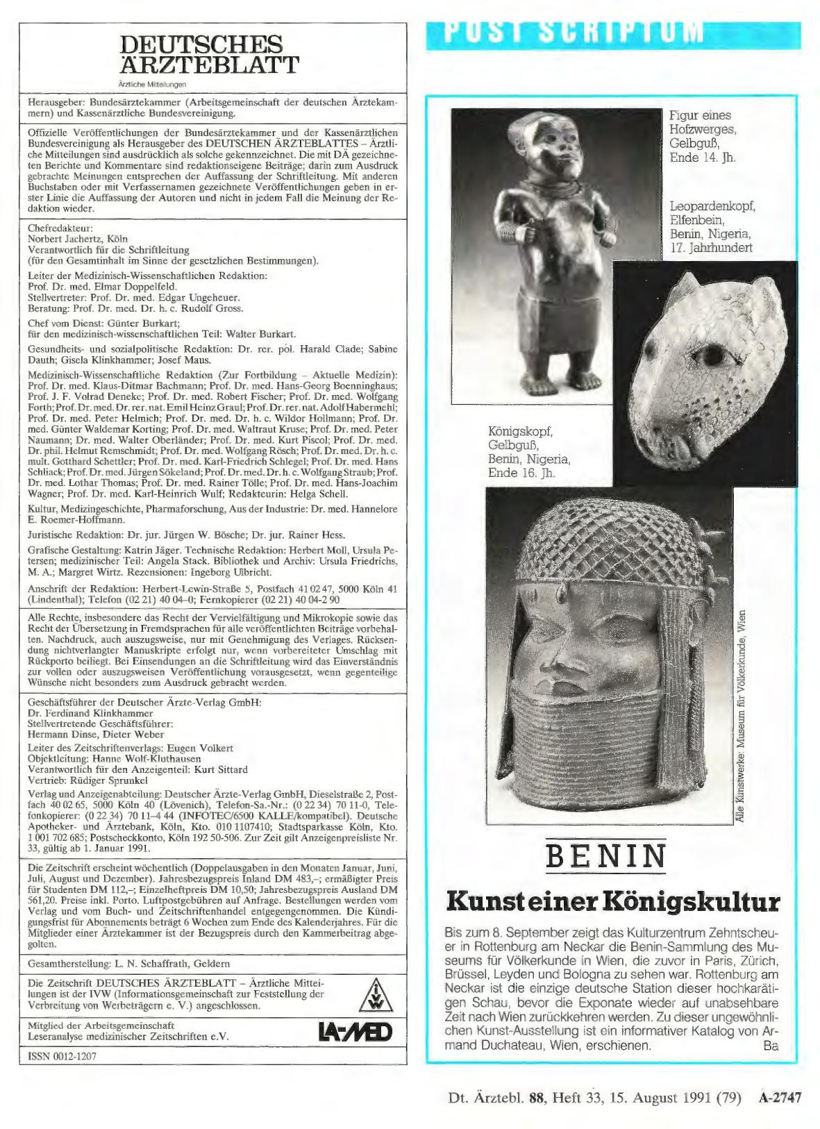 Vorschauseite 1: BENIN: Kunst einer Königskultur