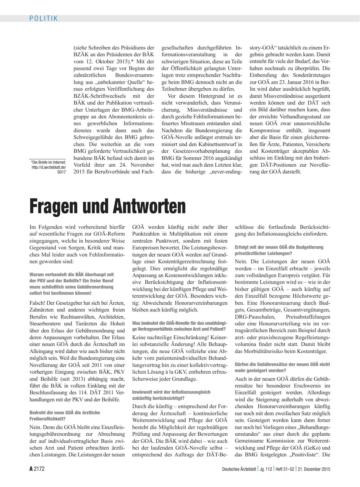 Vorschauseite 2: GOÄ-Novelle: Aktueller Sachstand