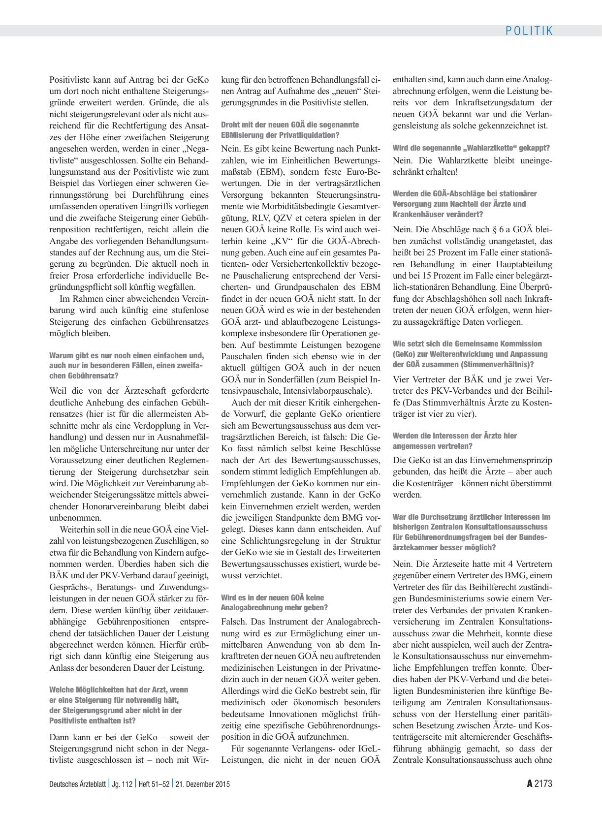 Vorschauseite 3: GOÄ-Novelle: Aktueller Sachstand