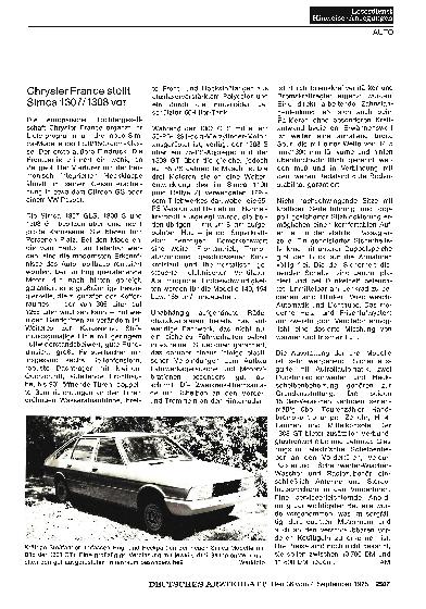 Vorschauseite 1: Chrysler France stellt Simca 1307/1308 vor