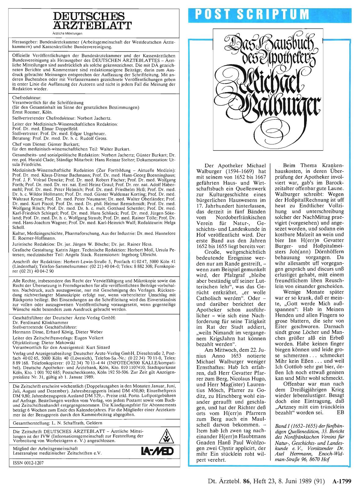 Vorschauseite 1: Das Hausbuch des Apothekers Michael Walburger