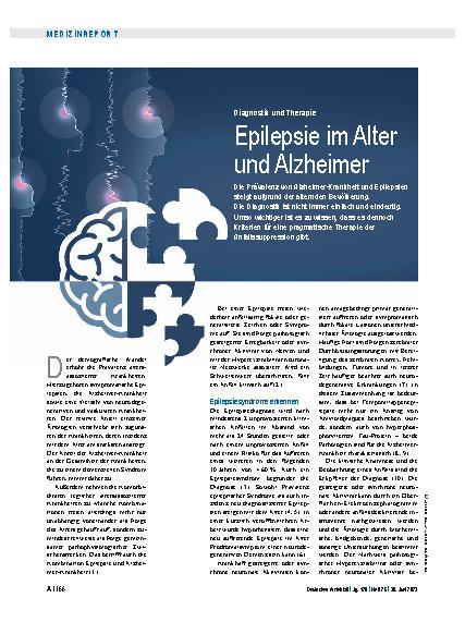 Vorschauseite 1: Diagnostik und Therapie: Epilepsie im Alter und Alzheimer