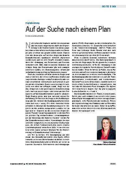Vorschauseite 1: Digitalisierung: Auf der Suche nach einem Plan