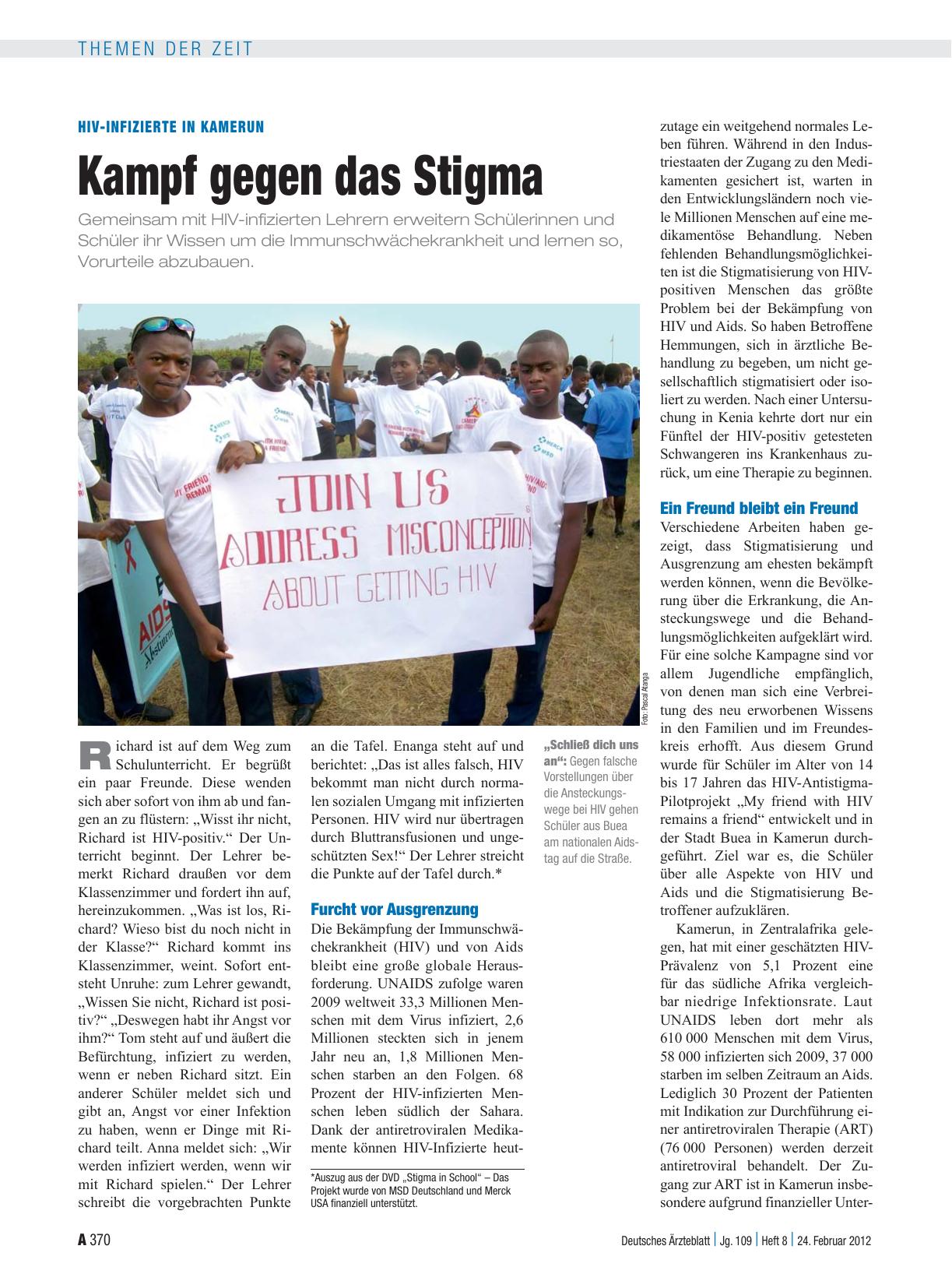 Vorschauseite 1: HIV-Infizierte in Kamerun: Kampf gegen das Stigma