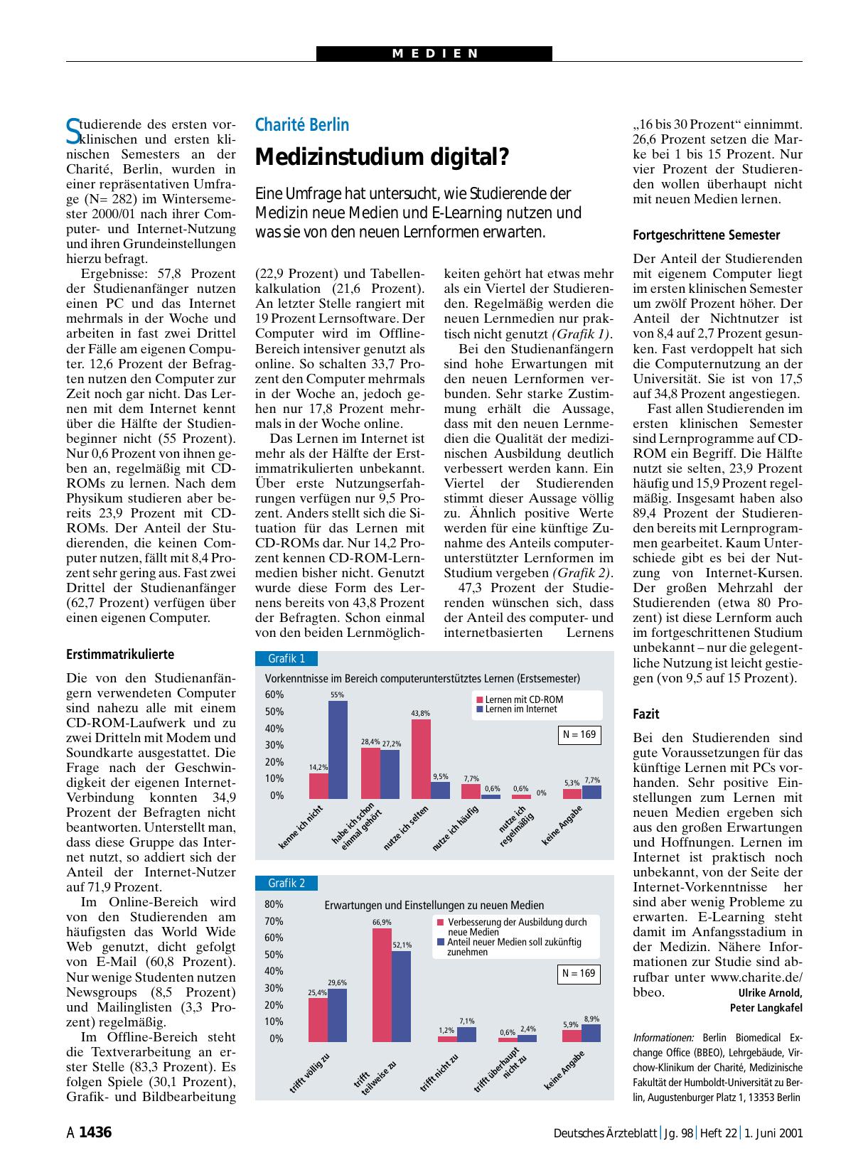 Vorschauseite 1: Charité Berlin: Medizinstudium digital?