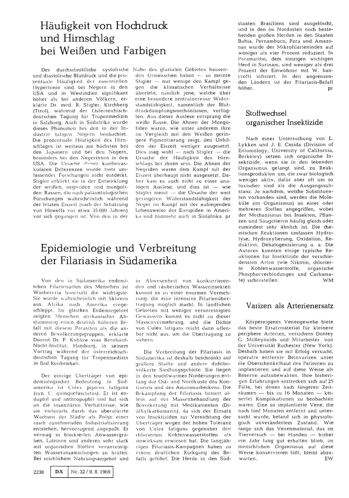 Vorschauseite 1: Epidemiologie und Verbreitung der Filariasis in Südamerika