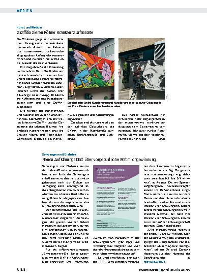 Vorschauseite 1: Kunst und Medizin: Graffitis zieren Kölner Krankenhausfassade
