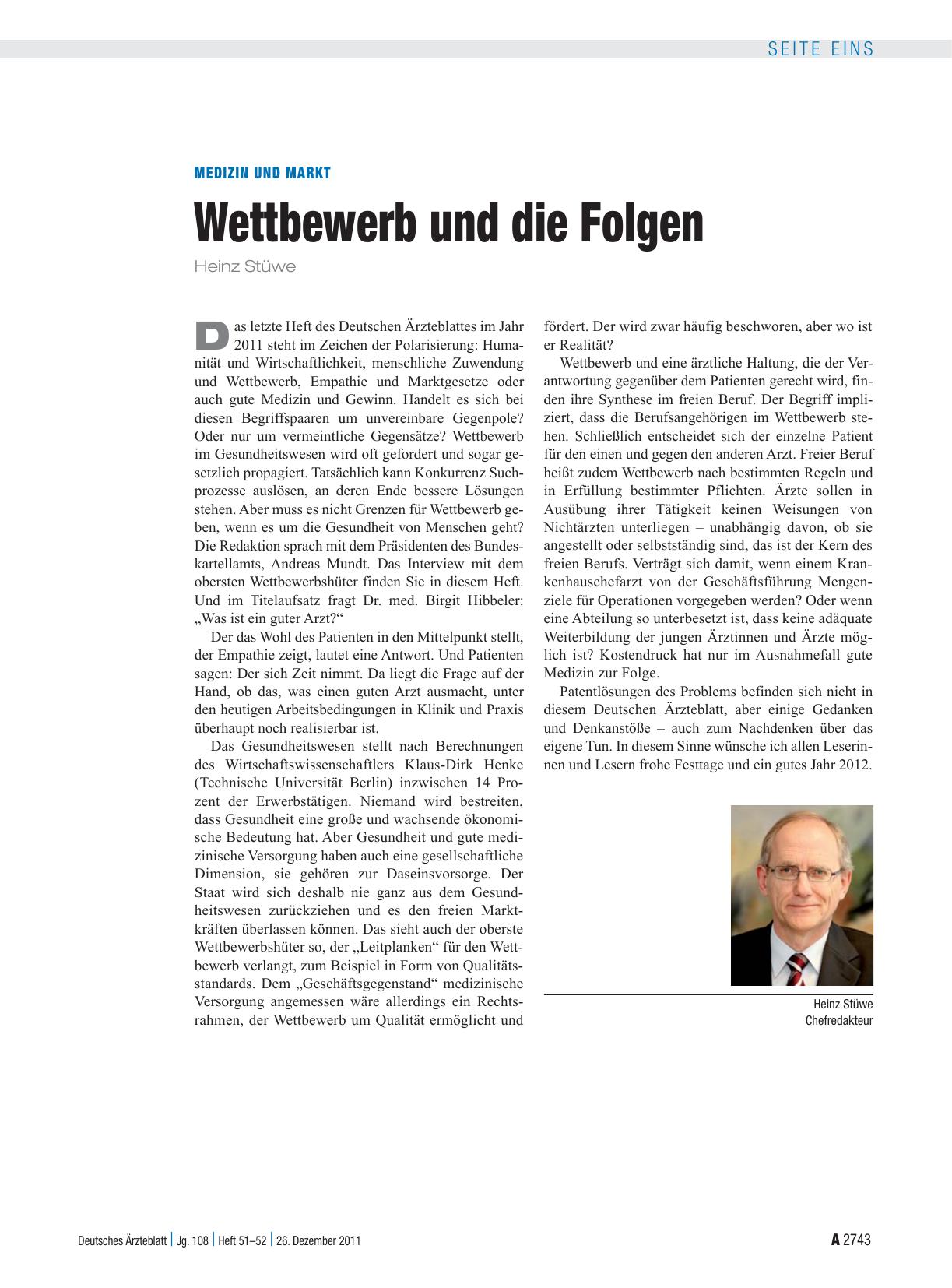 Vorschauseite 1: Medizin und Markt: Wettbewerb und die Folgen