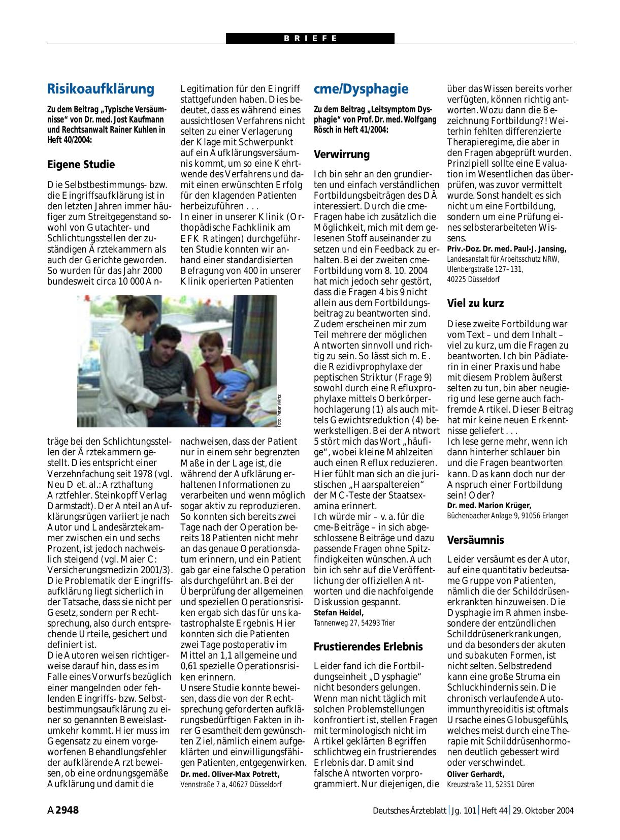 Vorschauseite 1: cme/Dysphagie: Verwirrung