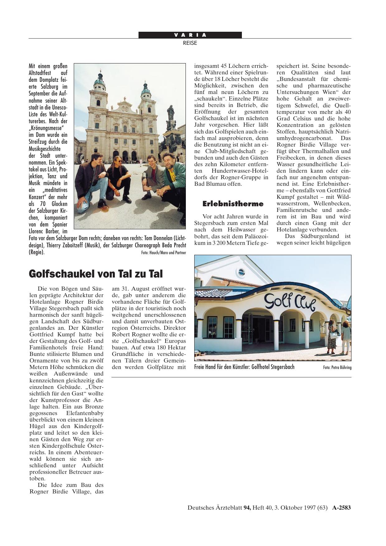 Vorschauseite 1: Golfschaukel von Tal zu Tal