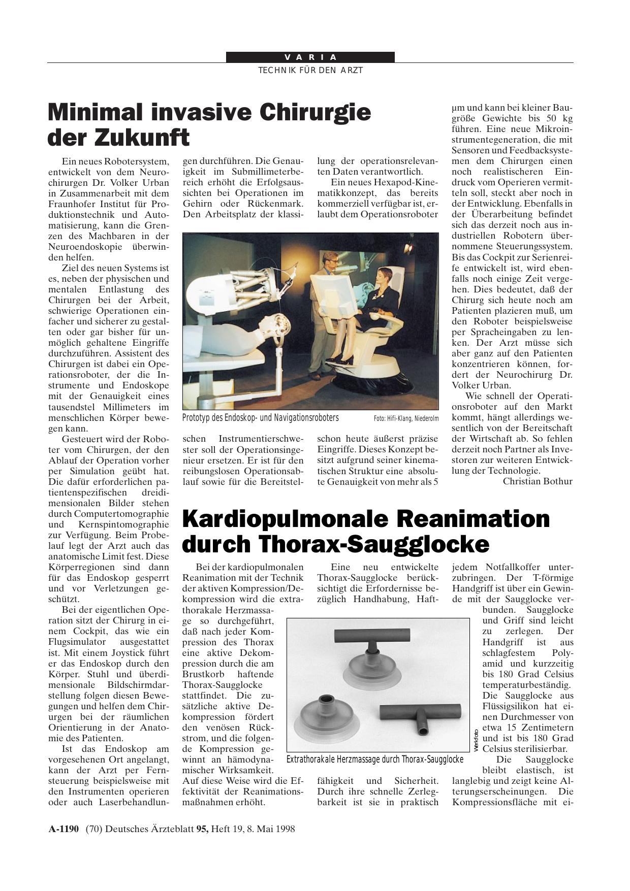 Vorschauseite 1: Kardiopulmonale Reanimation durch Thorax-Saugglocke