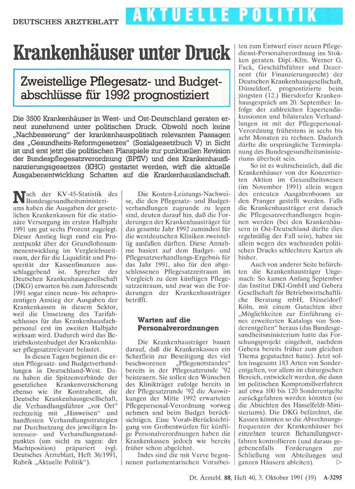 Vorschauseite 1: Krankenhäuser unter Druck