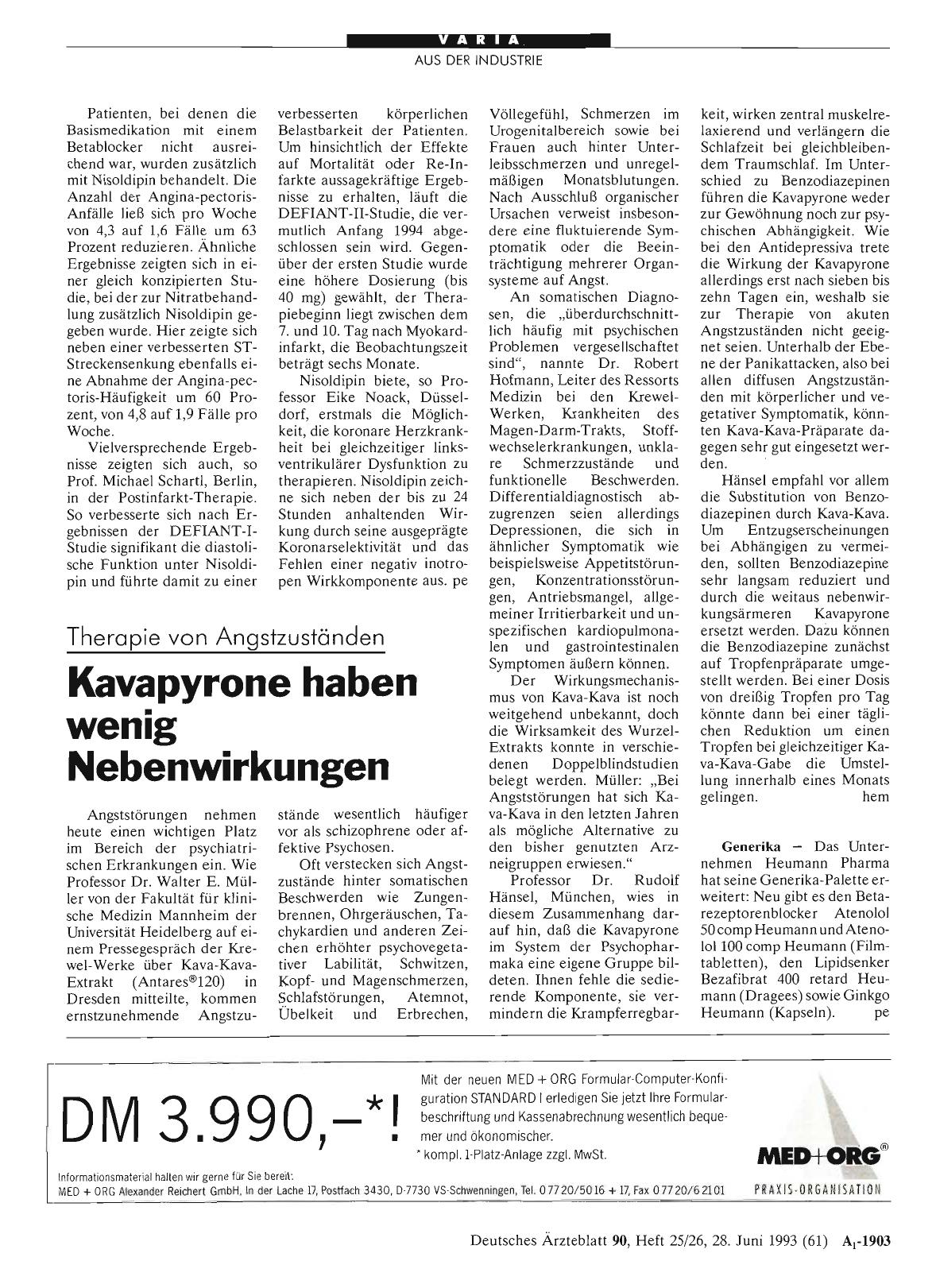 Vorschauseite 1: Therapie von Angstzuständen: Kavapyrone haben wenig Nebenwirkungen