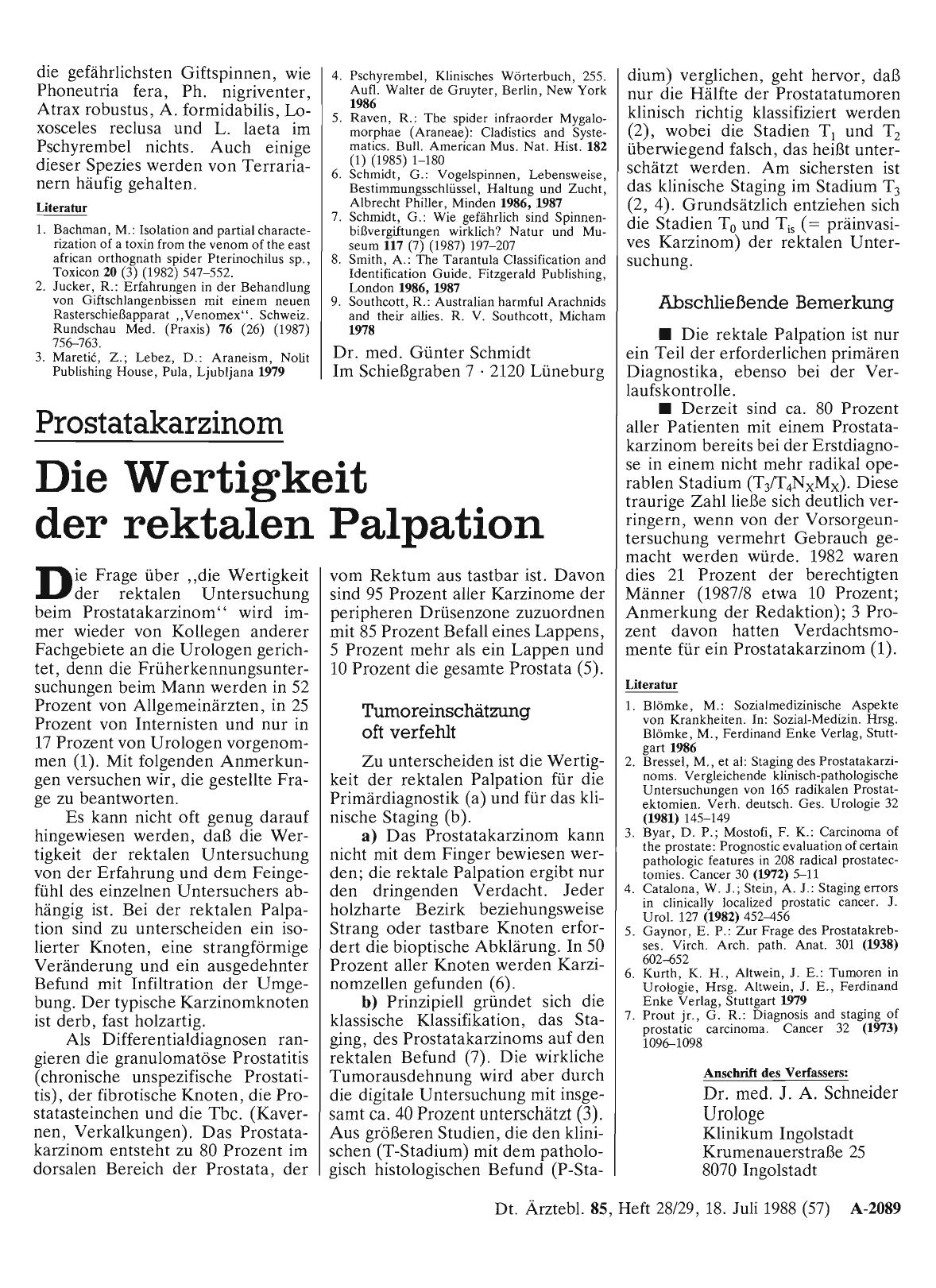 Vorschauseite 1: Prostatakarzinom: Die Wertigkeit der rektalen Palpation