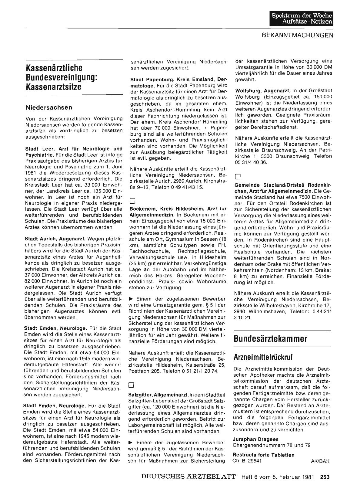 Vorschauseite 1: Bundesärztekammer