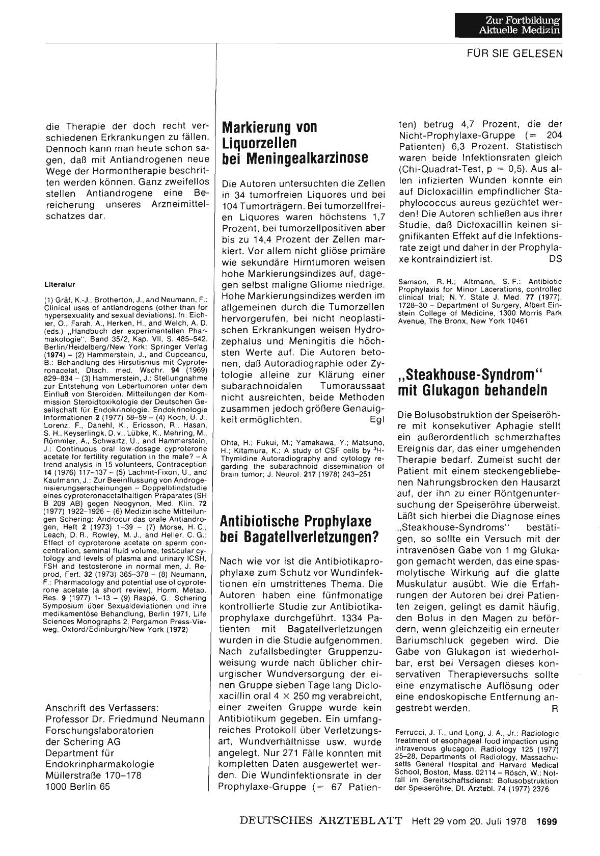 Vorschauseite 1: „Steakhouse-Syndrom“ mit Glukagon behandeln
