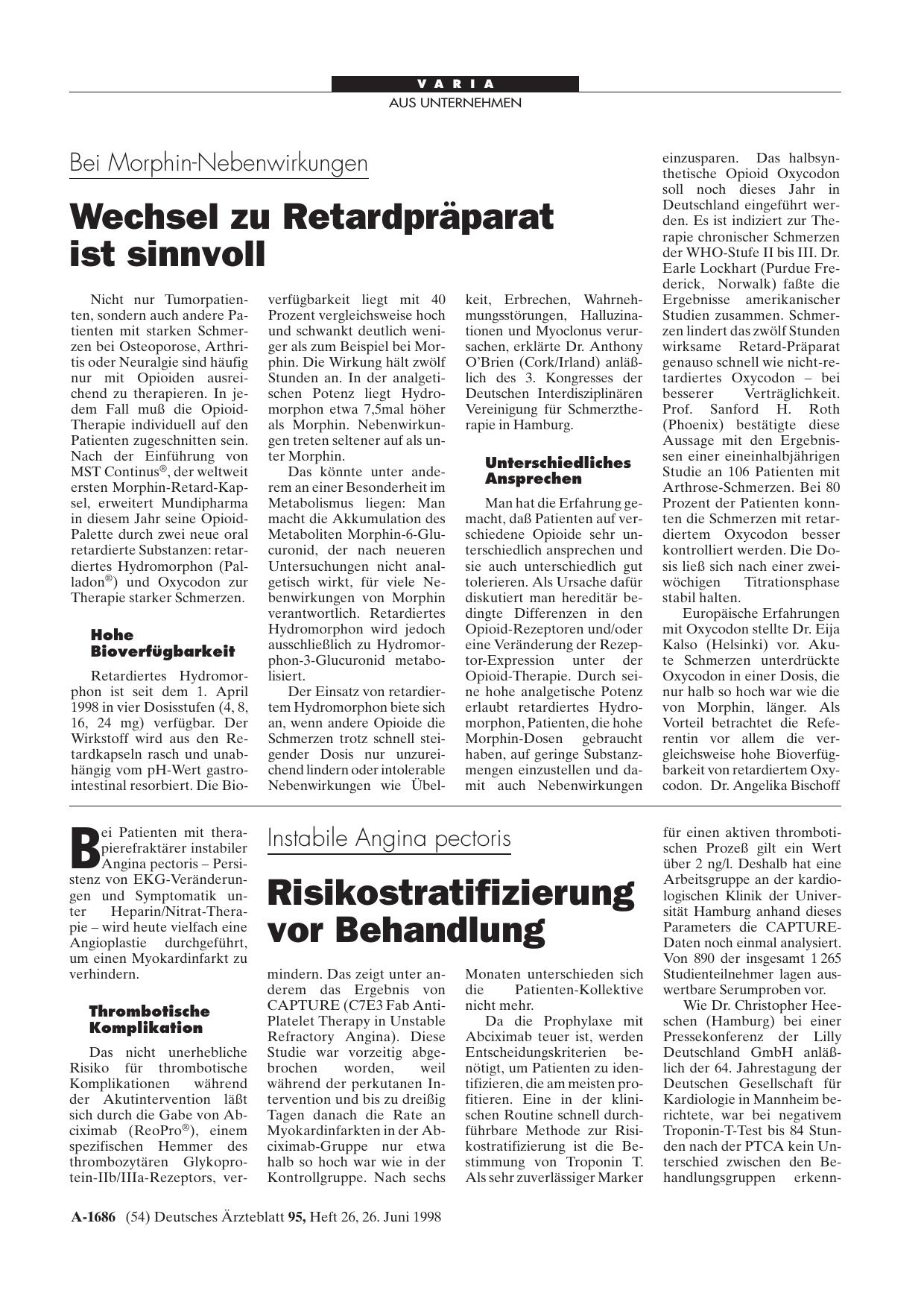 Vorschauseite 1: Instabile Angina pectoris: Risikostratifizierung vor Behandlung