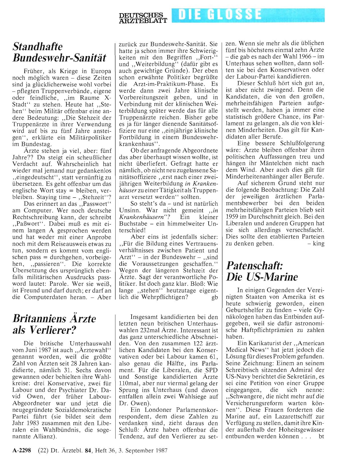 Vorschauseite 1: Patenschaft: Die US-Marine