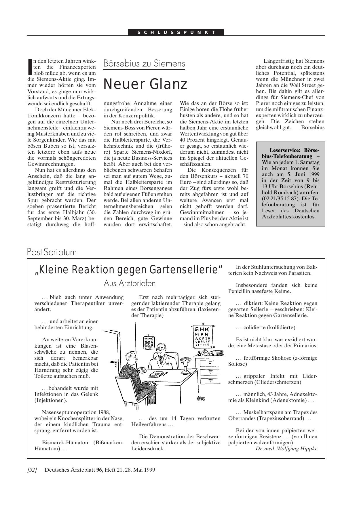 Vorschauseite 1: „Kleine Reaktion gegen Gartensellerie„: Aus Arztbriefen