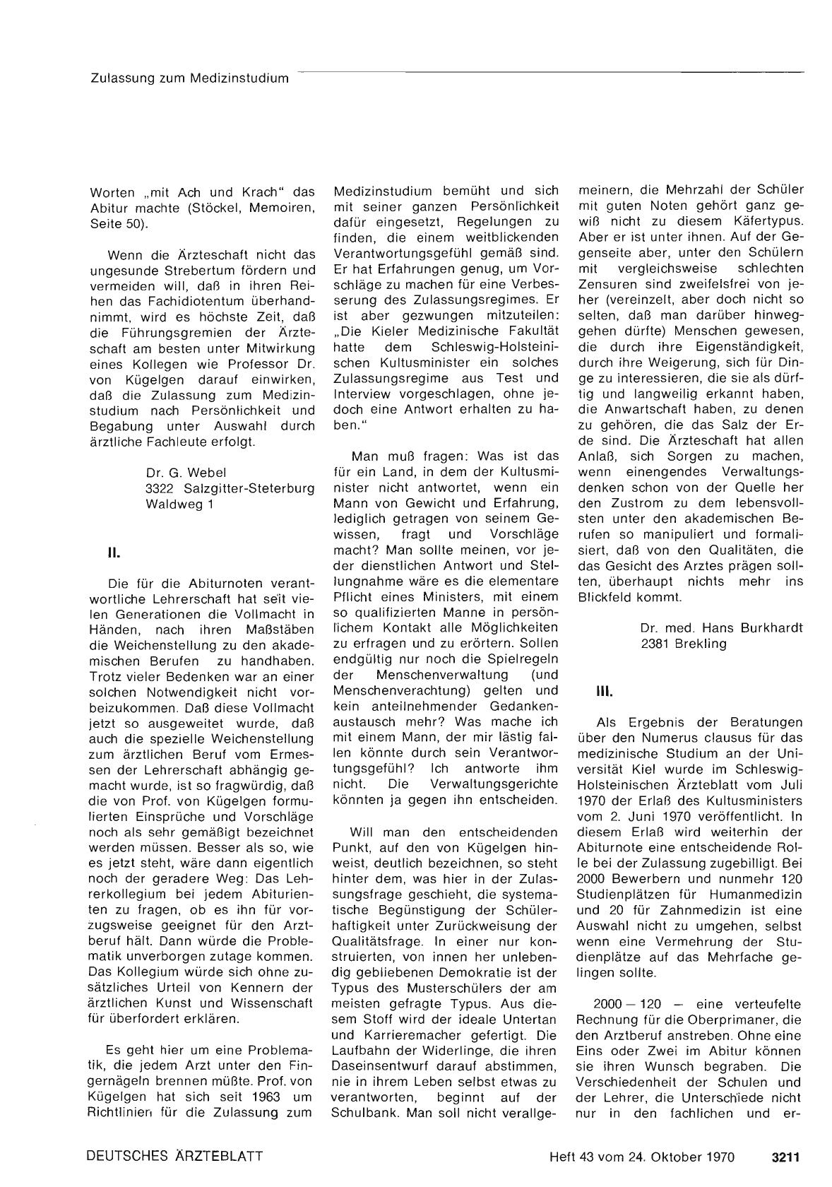 Vorschauseite 1: Wer überhaupt kann eigentlich noch Medizin studieren? : III.