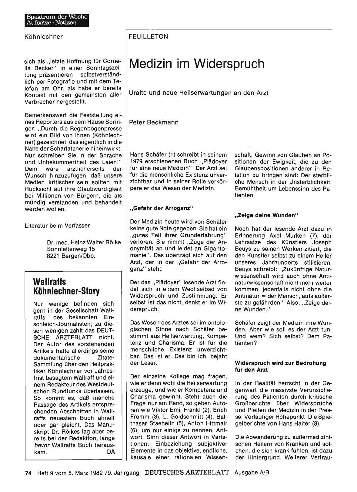 Vorschauseite 1: Medizin im Widerspruch