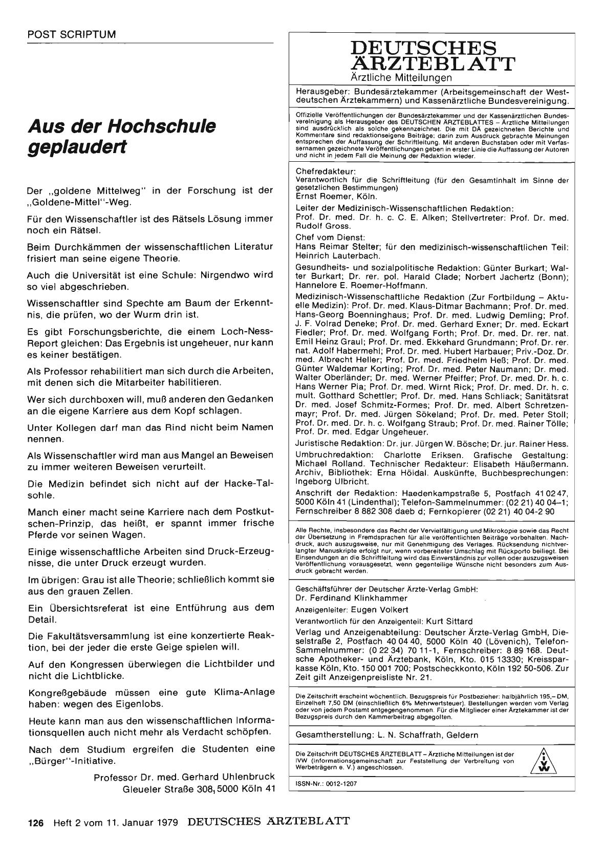 Vorschauseite 1: Aus der Hochschule geplaudert
