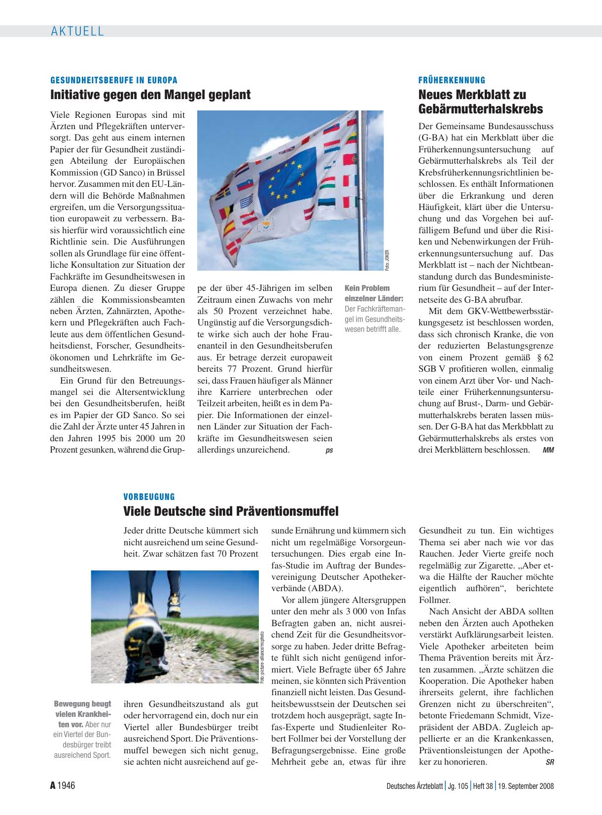 Vorschauseite 1: Früherkennung: Neues Merkblatt zu Gebärmutterhalskrebs