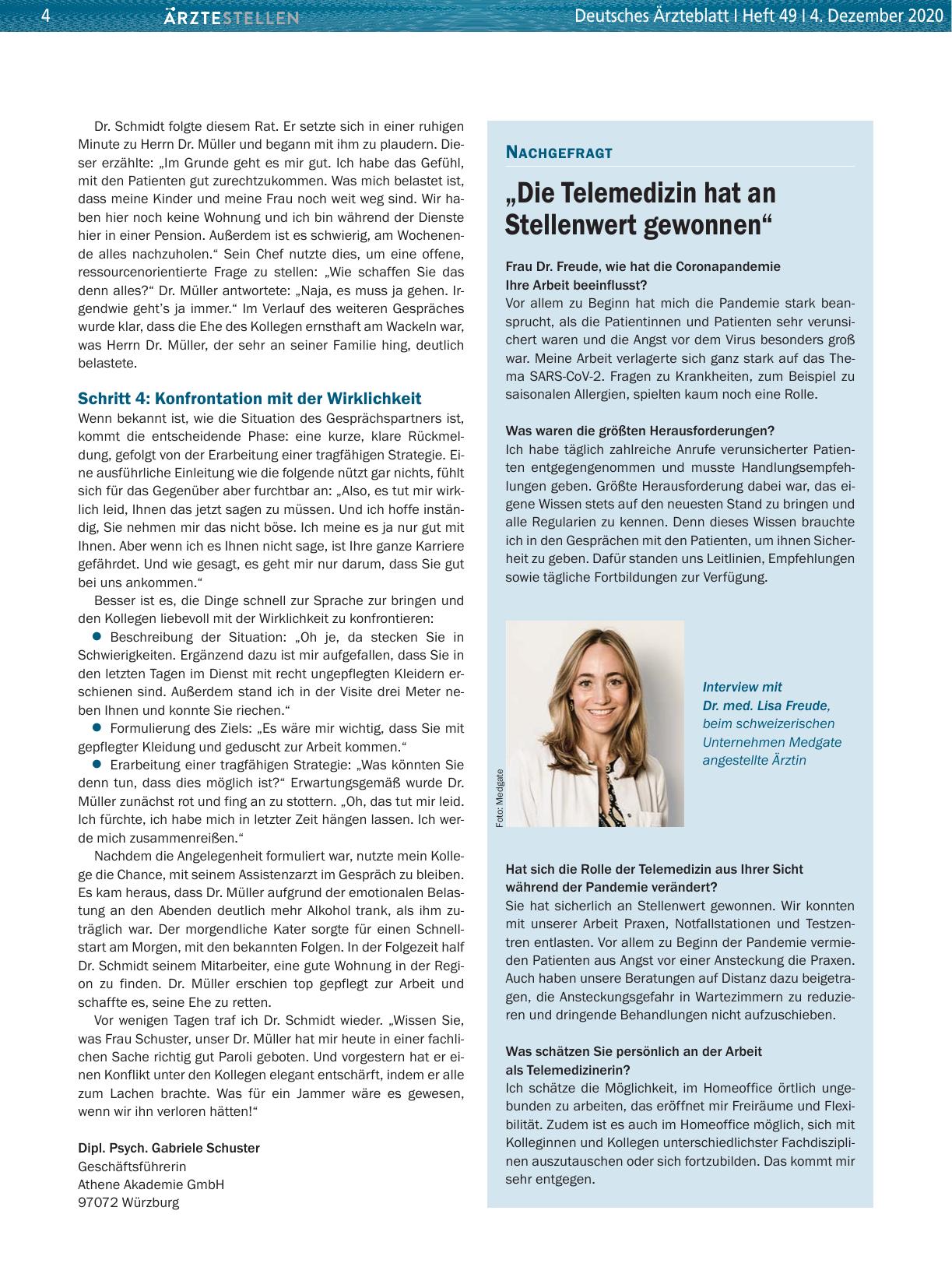 Vorschauseite 1: „Die Telemedizin hat an Stellenwert gewonnen“