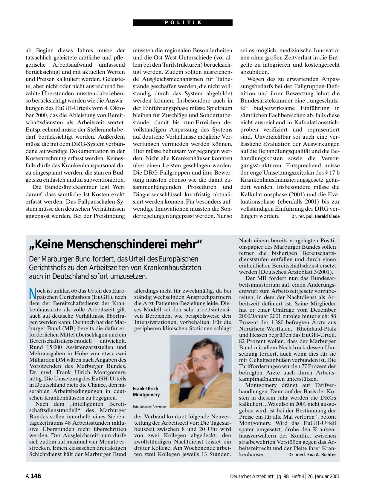 Vorschauseite 1: „Keine Menschenschinderei mehr“: Der Marburger Bund fordert, das Urteil des Europäischen Gerichtshofs zu den Arbeitszeiten von Krankenhausärzten auch in Deutschland sofort umzuset…