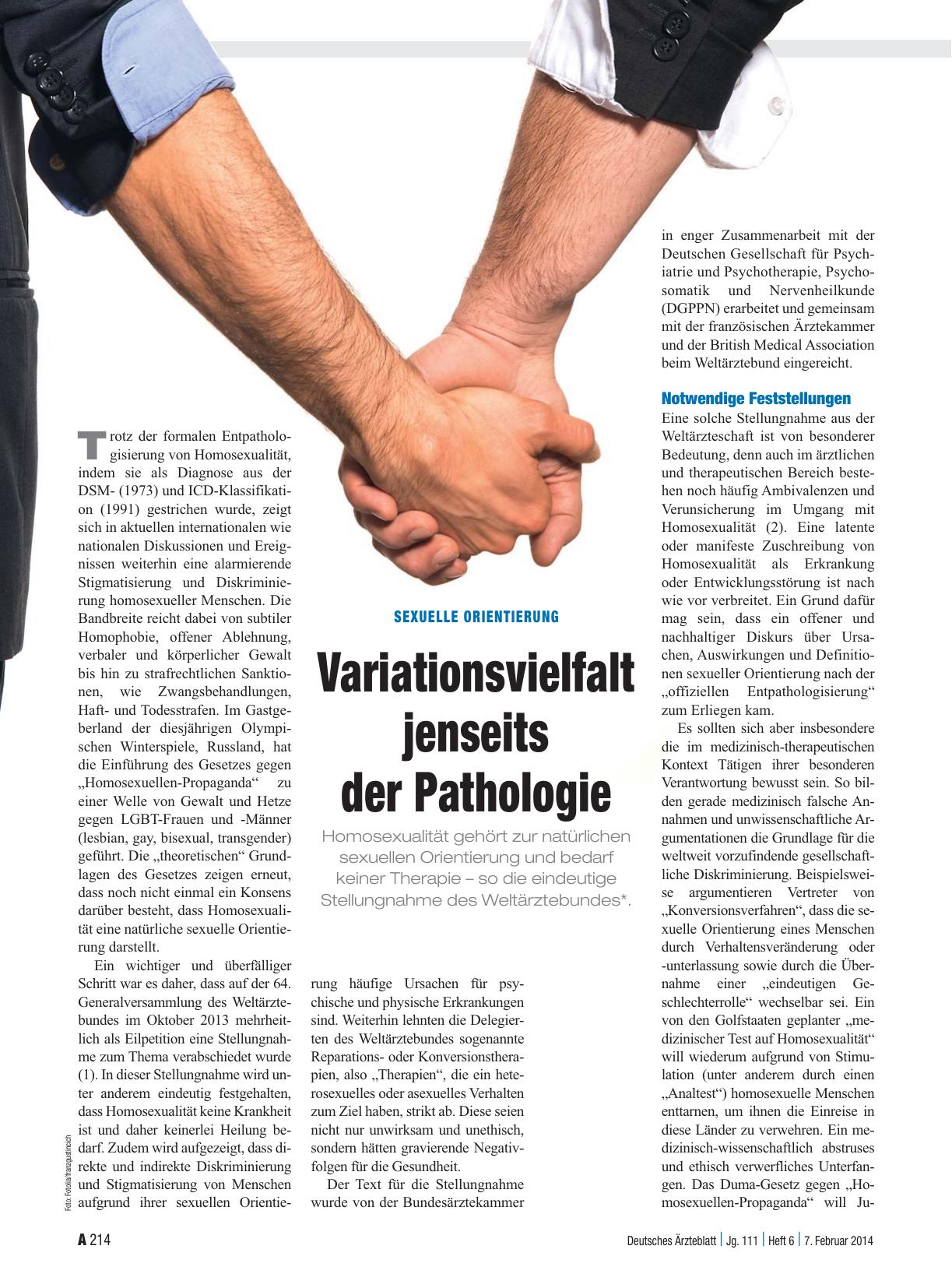 Vorschauseite 1: Sexuelle Orientierung: Variationsvielfalt jenseits der Pathologie