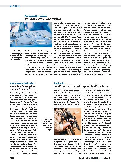 Vorschauseite 1: Medizinprodukteverordnung: EU-Parlament verlängert die Fristen