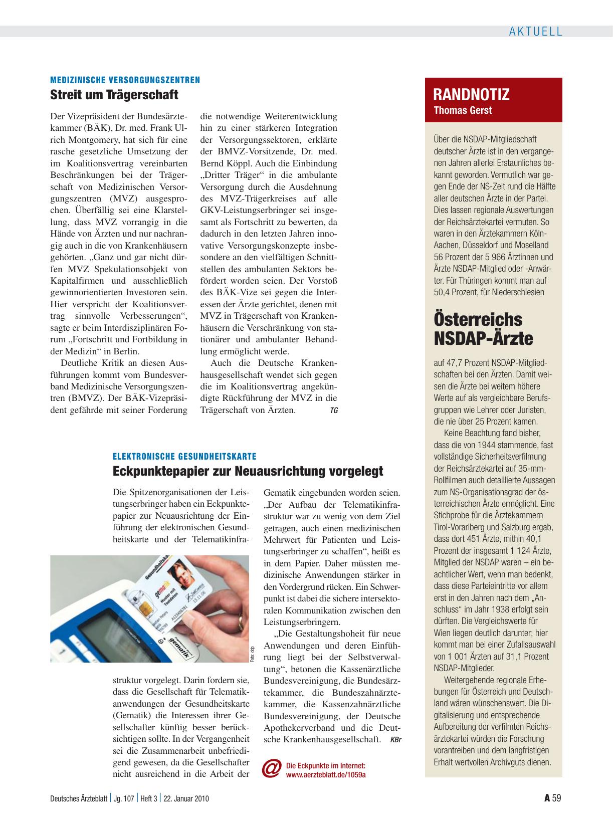 Vorschauseite 1: Medizinische Versorgungszentren: Streit um Trägerschaft