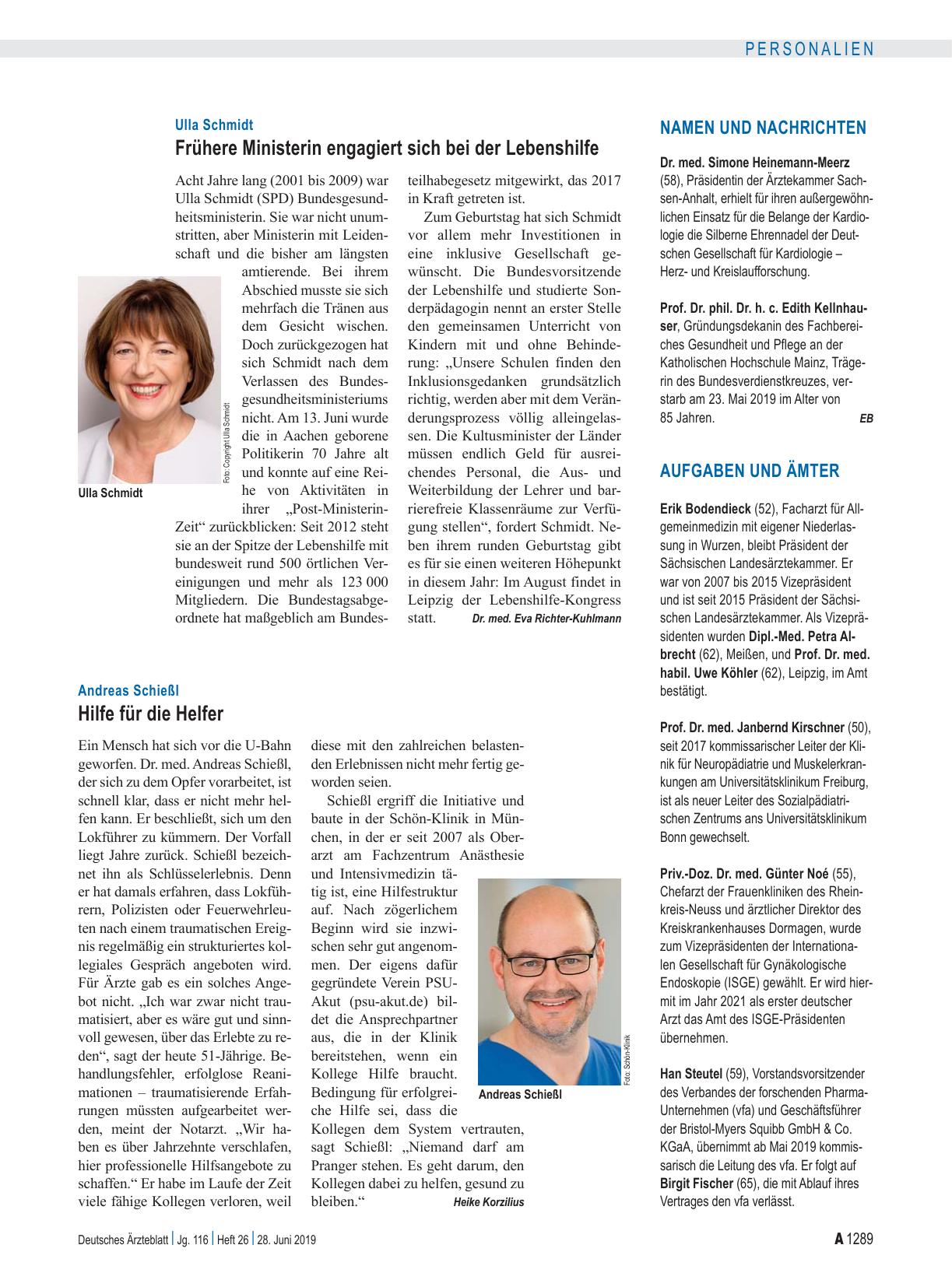 Vorschauseite 1: Namen und Nachrichten