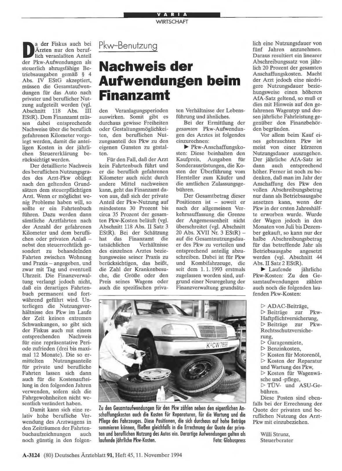 Vorschauseite 1: Pkw-Benutzung: Nachweis der Aufwendungen beim Finanzamt