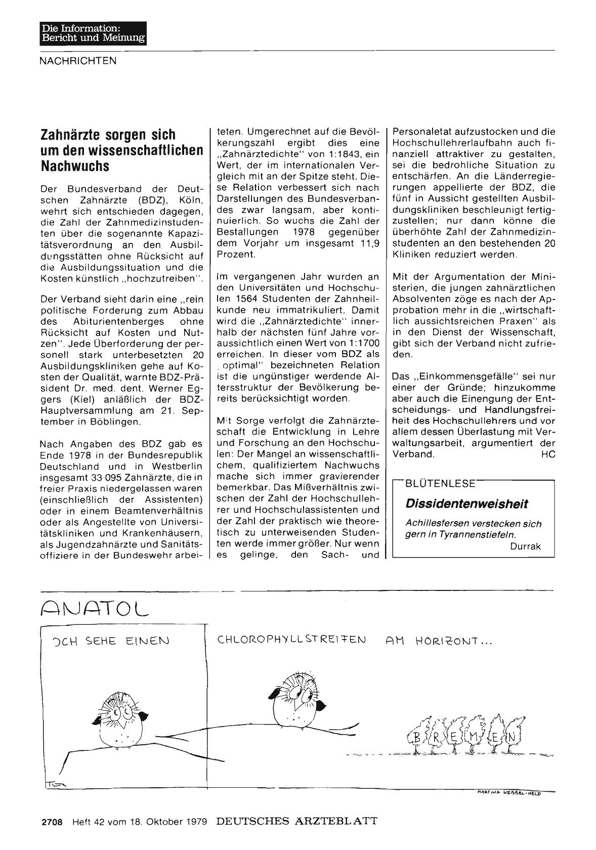 Vorschauseite 1: Zahnärzte sorgen sich um den wissenschaftlichen Nachwuchs