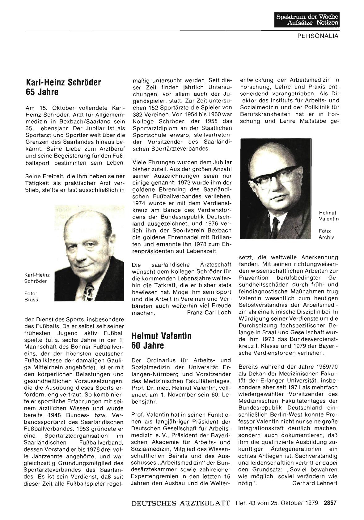 Vorschauseite 1: Helmut Valentin 60 Jahre