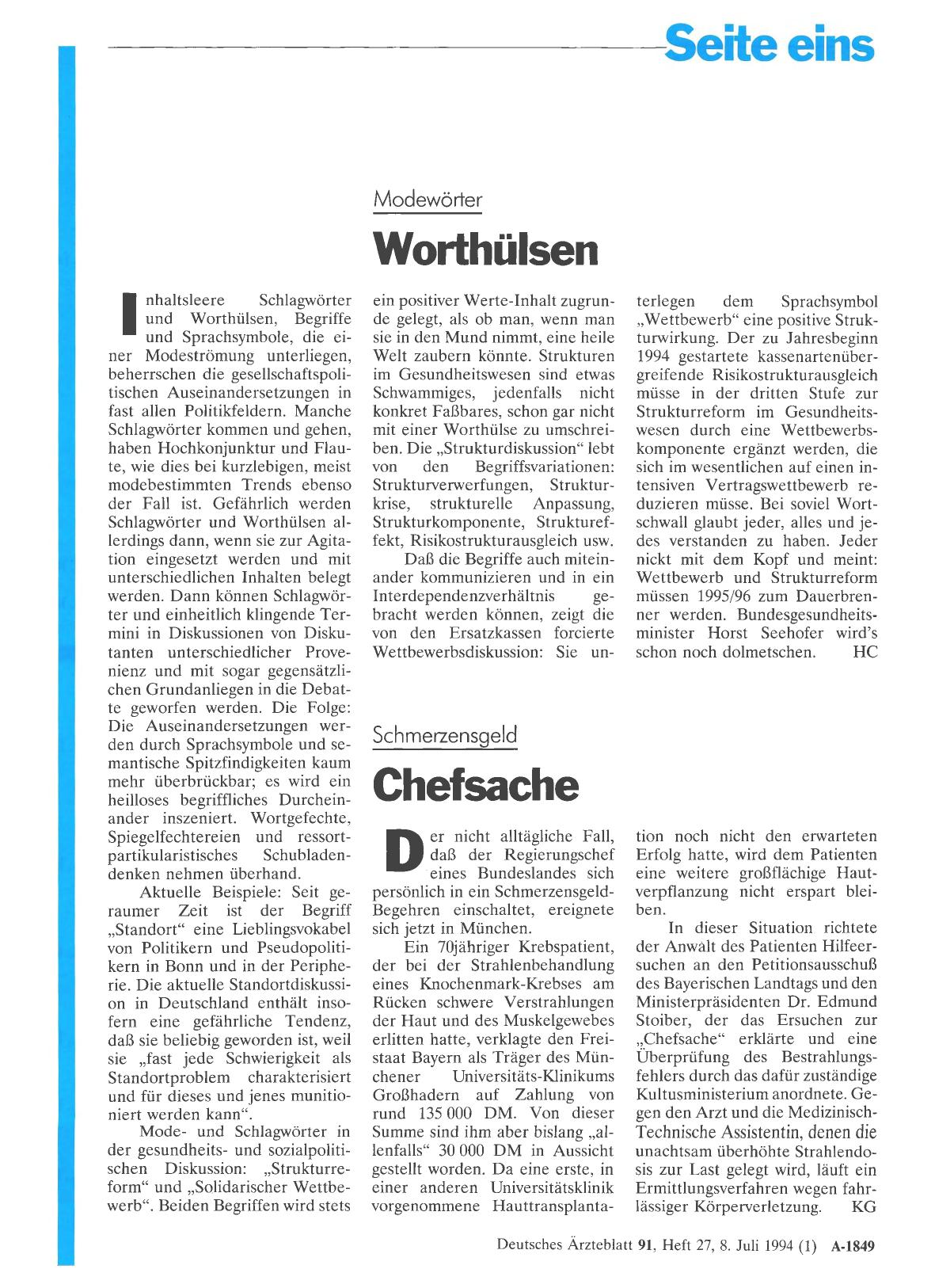 Vorschauseite 1: Schmerzensgeld: Chefsache