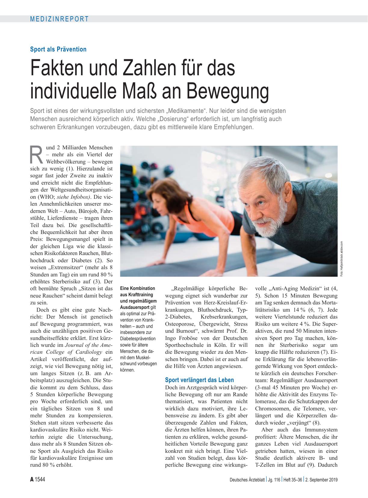 Vorschauseite 1: Sport als Prävention: Fakten und Zahlen für das individuelle Maß an Bewegung