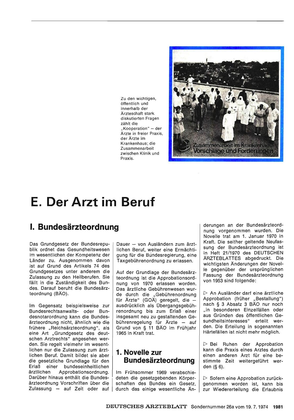 Vorschauseite 1: 1. Novelle zur Bundesärzteordnung