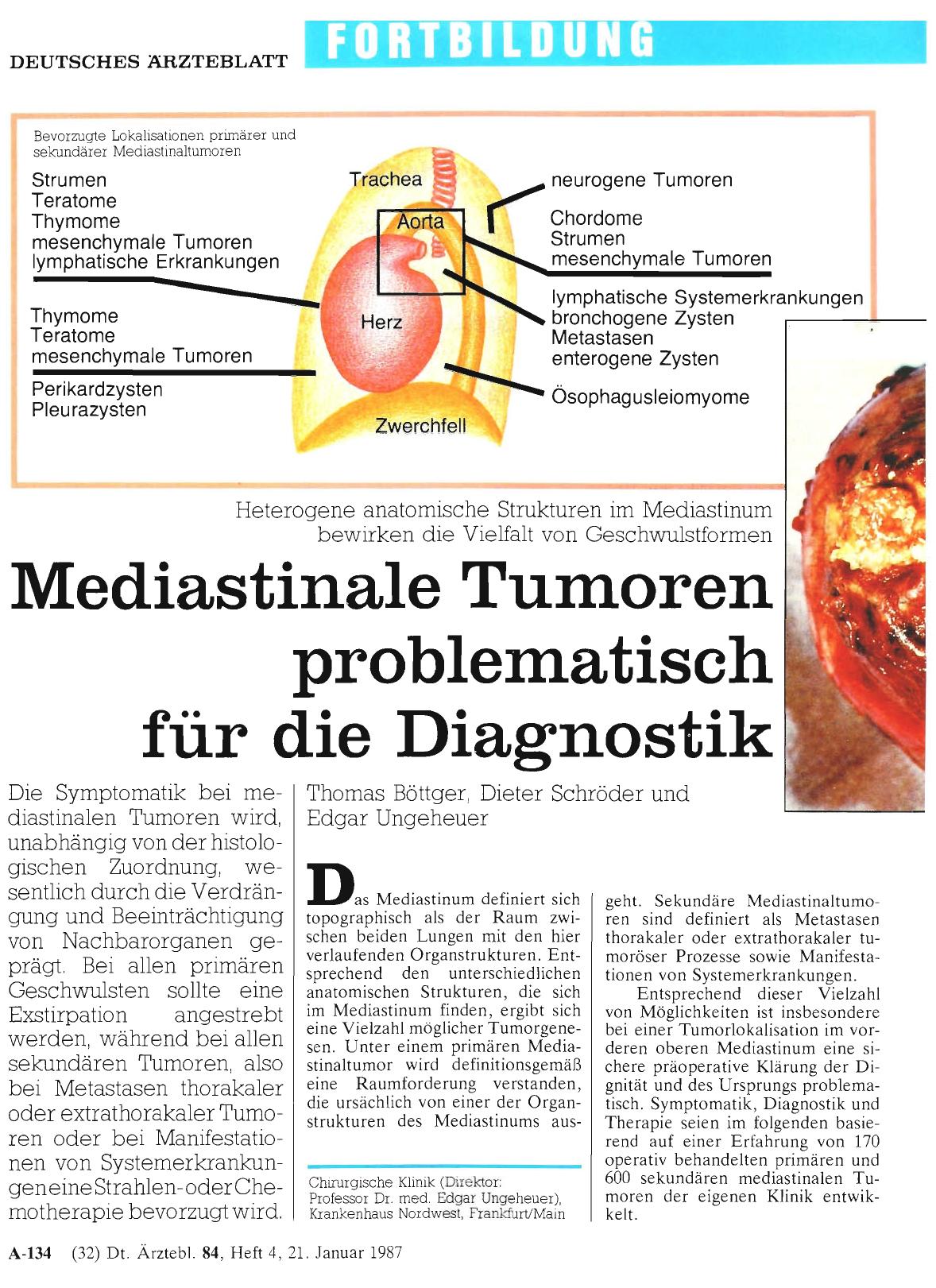 Vorschauseite 1: Mediastinale Tumoren problematisch für die Diagnostik
